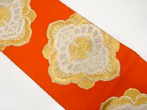 アンティーク　向かい蝶に花模様織り出し袋帯（着用可）